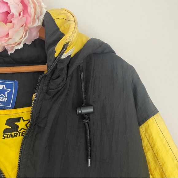 Vintage 1990s Starter Jacket Providence Bruins Pullover Large Black Yellow AHL - Picture 6 of 13